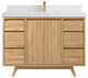 Madison Teak 48 Single Sink Bath Vanity in Light Natural 2" Empira Quartz