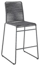Pemberly Row Contemporary Metal Bar Stools with Footrest in Charcoal