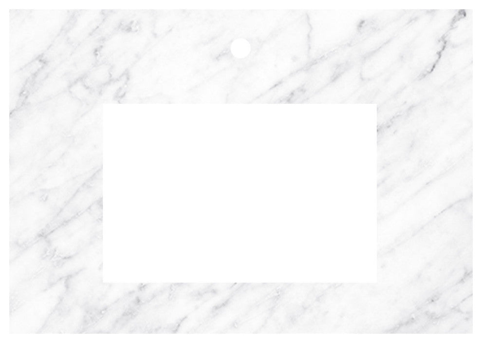 30" Carrara Vanity Top - Rectangle with Single Hole Cutout