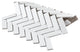 Metro Brick Herringbone Matte White Porcelain Floor and Wall Tile