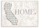 California Gray Gingham & Floral Heart & Home Wall Plaque Art, 10"x15"