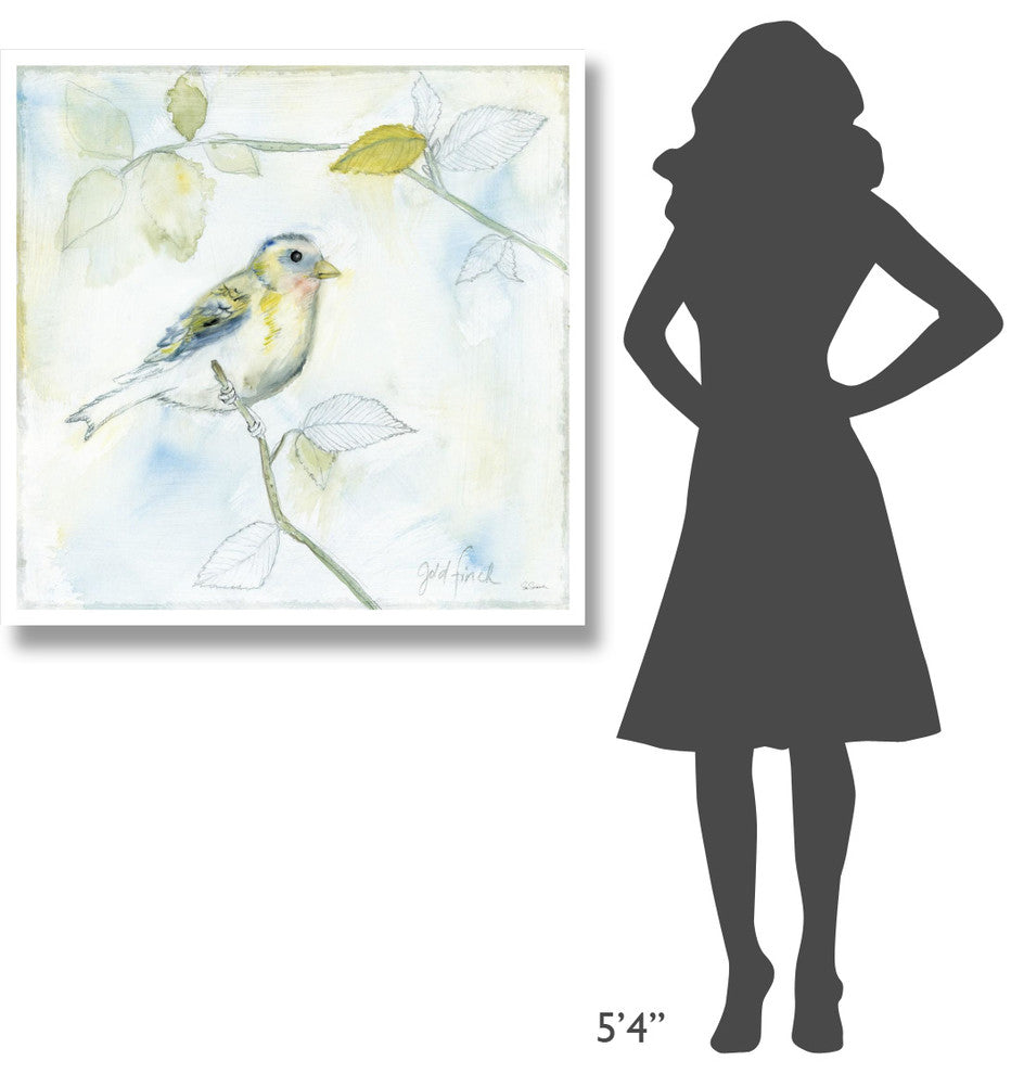 "Sketched Songbird I" Digital Paper Print by Sue Schlabach, 38"x38"