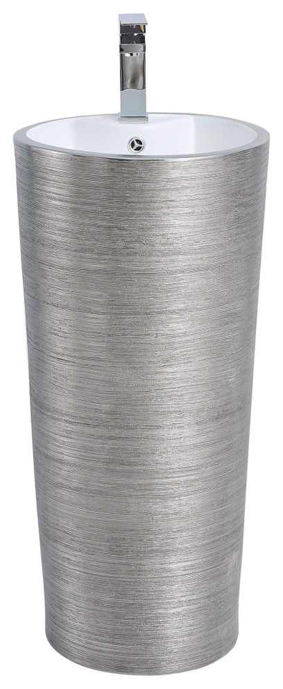 Fine Fixtures Vannes Pedestal 16"x16", Brushed Silver
