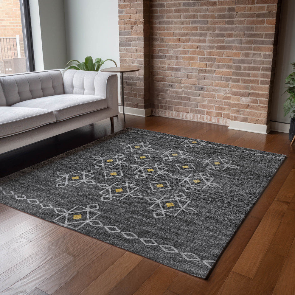 Addison Premium Washable Mayfield AMF109 Gray 10'' x 14'' Rug