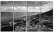 "Sunrise Over Sicily Black And White" Beach Canvas Wall Art, 4 Panels, 48"x28"