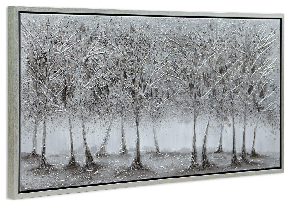 Solitary Field Tree Textured Metallic Hand Painted Wall Art by Martin Edwards