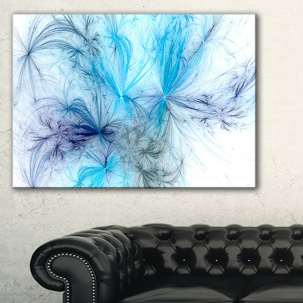 "Christmas Fireworks Light Blue" Digital Art Canvas Print