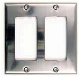 Double Rocker Switch Plate, Satin Nickel