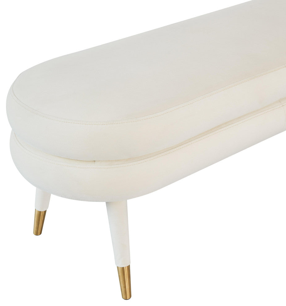 TOV Furniture Betty Cream Velvet Bench