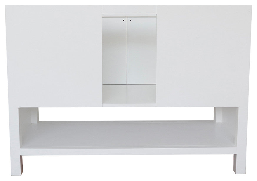 49" Single Vanity, White Finish With Gray Granite Top