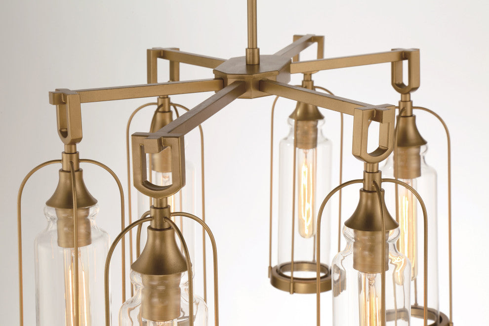 35" 6-Light Outdoor Oval Chandelier