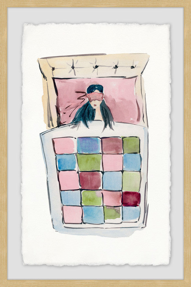 "Sleeping Pink" Framed Painting Print, 12"x18"