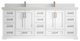 Boston 84 Double Sink Bath Vanity in White 2" White Quartz