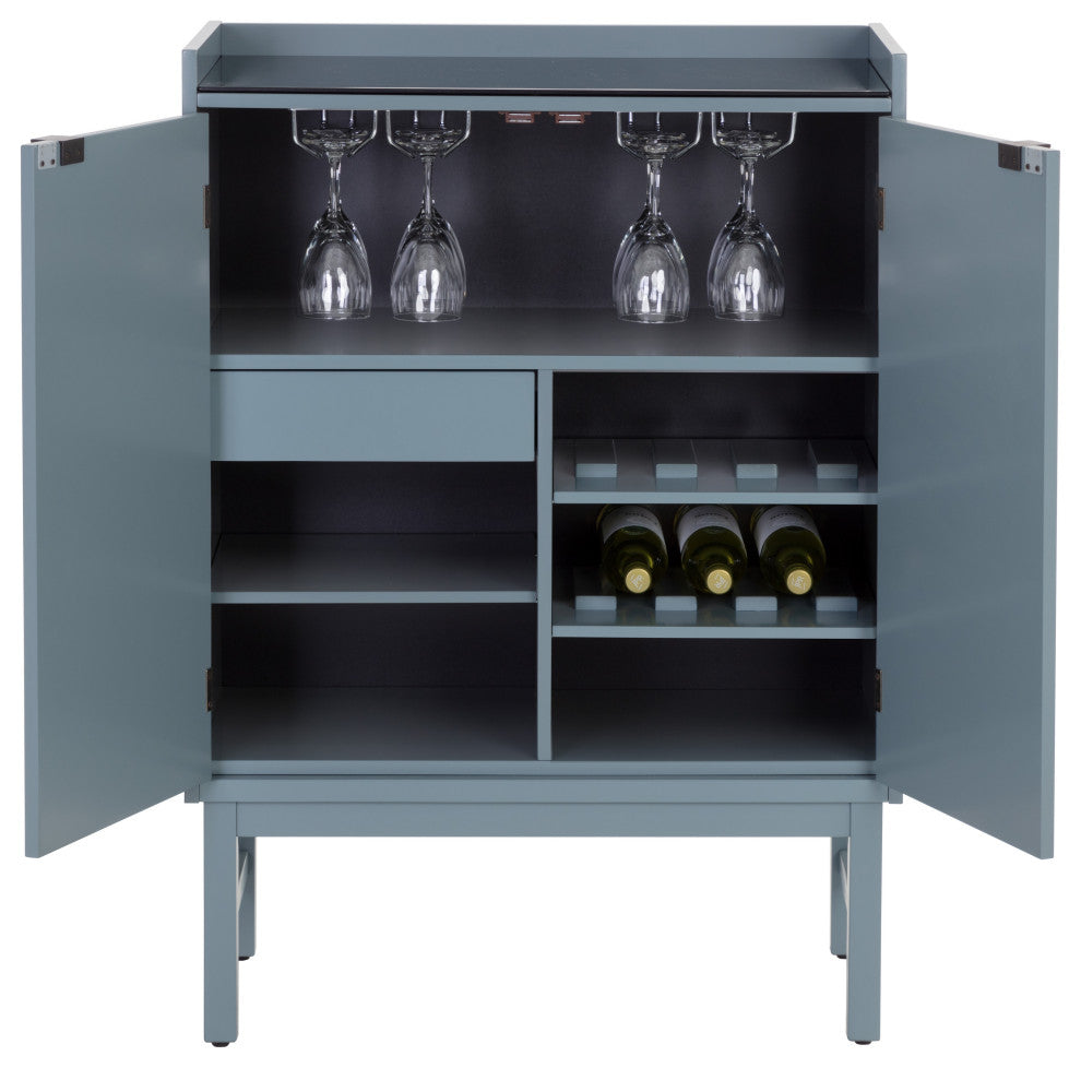 Wesson Wine Cabinet, Gray Blue