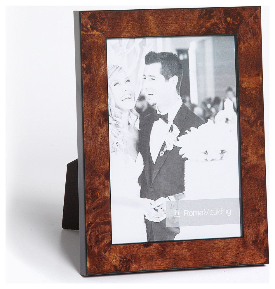 Contemporary 5" x 5" Brown 1" Burlwood Wood Picture Frame