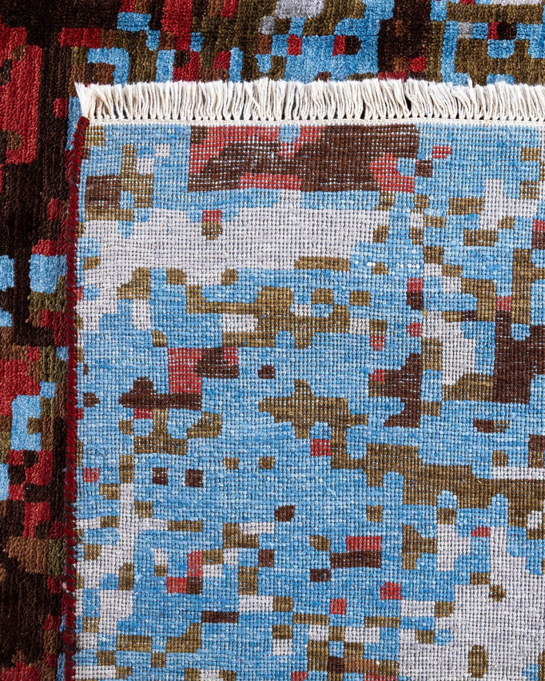 Ikat One-of-a-Kind Hand-Knotted Area Rug Red, 8' 1" x 10' 0"