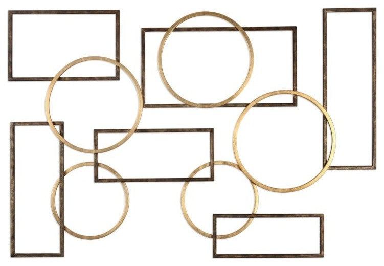 Uttermost Elias Contemporary Iron Wall Art in Bronze and Gold
