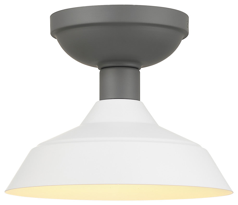 Kurt 1-Light Matte White Outdoor Indoor Flush Mount Ceiling