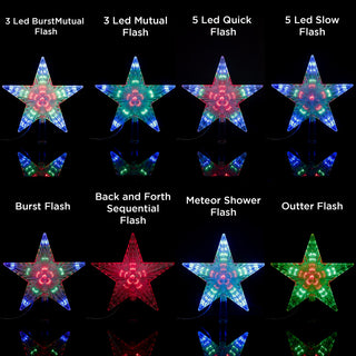 Flashing Star Tree Topper with LED Lights, Multicolor