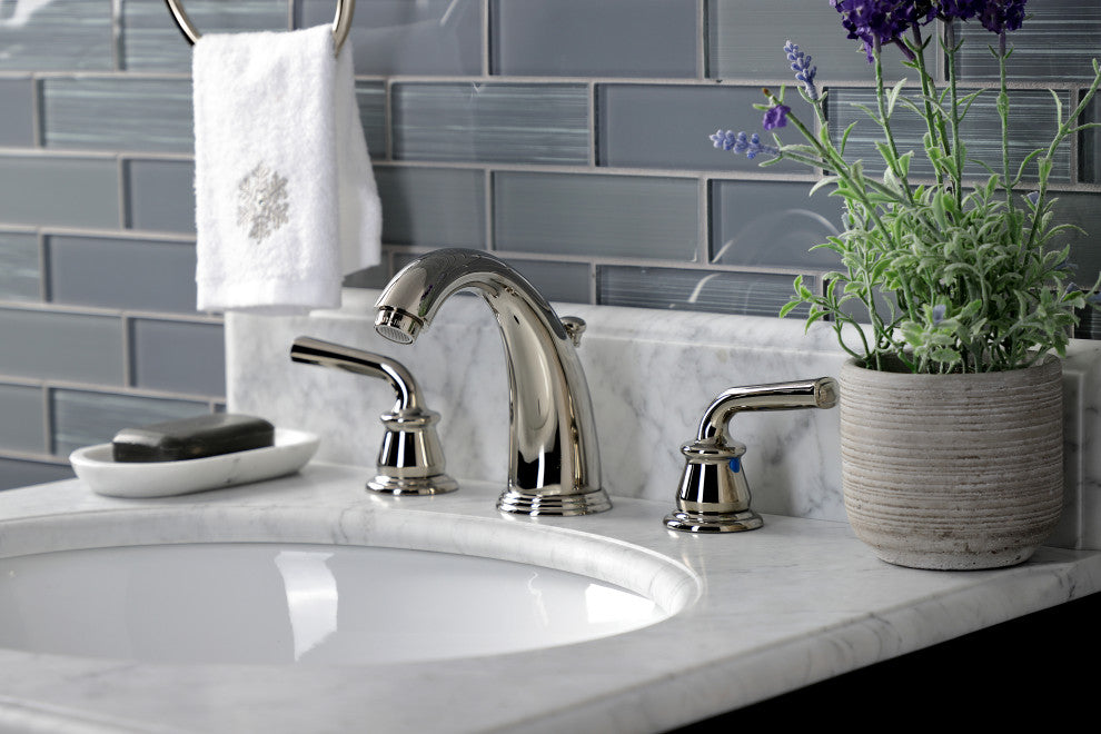 Kingston Brass KB986RXLPN Widespread Bathroom Faucet, Pop-Up Drain