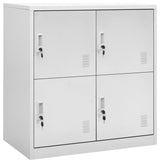 vidaXL Locker Cabinet Office Storage Cabinet File Cabinet Light Gray Steel, Light Gray, 2 Pcs 1 Piece, With 4 Lockers