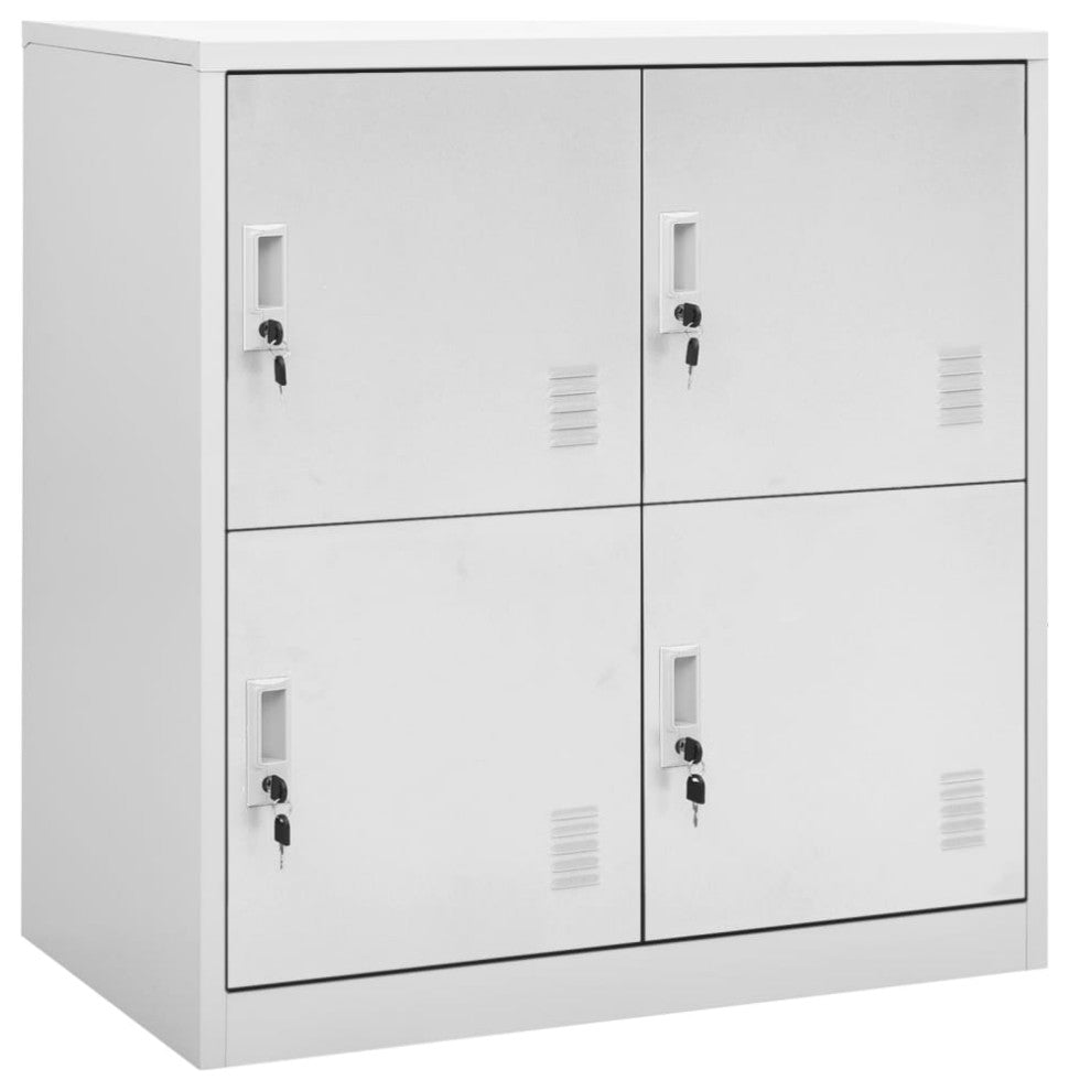 Full front view of the four-locker cabinet on a white background, no overlays