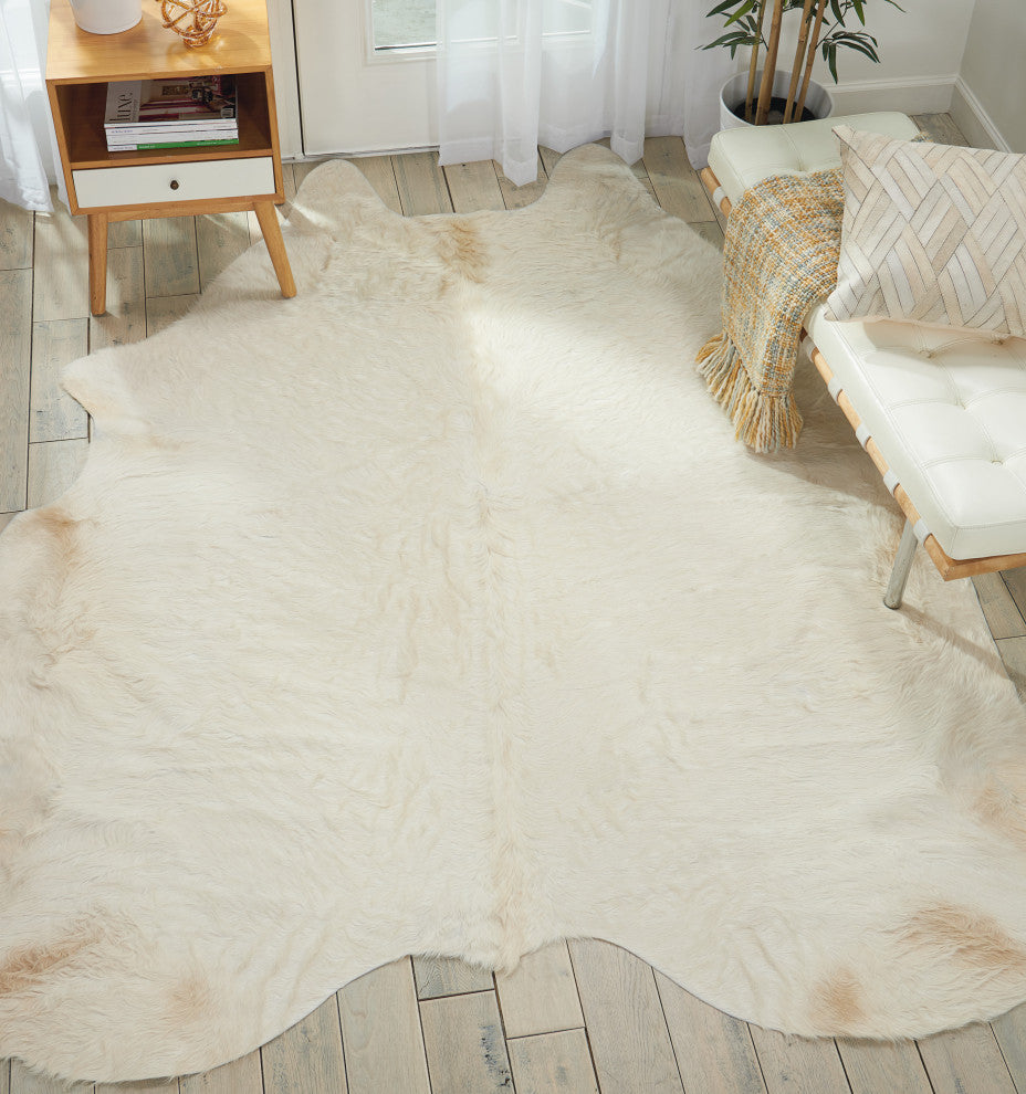Mina Victory BR301 Throw Rug, White, 5' x 7'