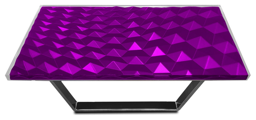 Modern Triangles Coffee Table, Purple, W: 23.6"?, 60cm X L: 47.2"?, 120cm