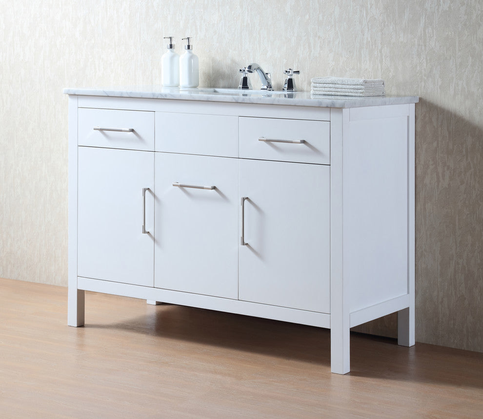 Stufurhome Atreus 48" White Single Sink Bathroom Vanity
