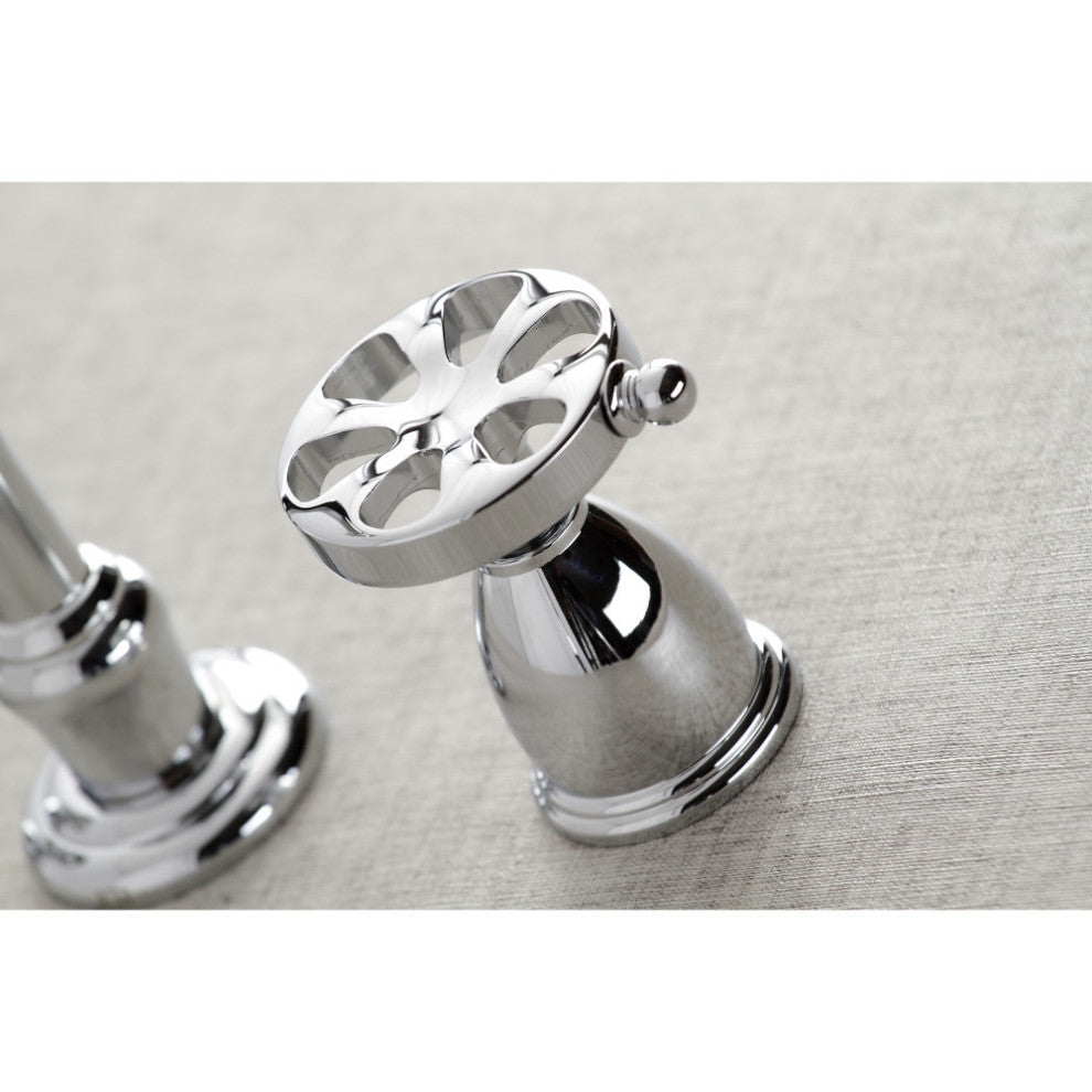 KS3021RX Two-Handle Wall Mount Tub Faucet, Polished Chrome