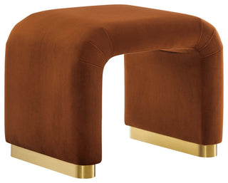 Koda Performance Velvet Waterfall Stool - Brass Rust