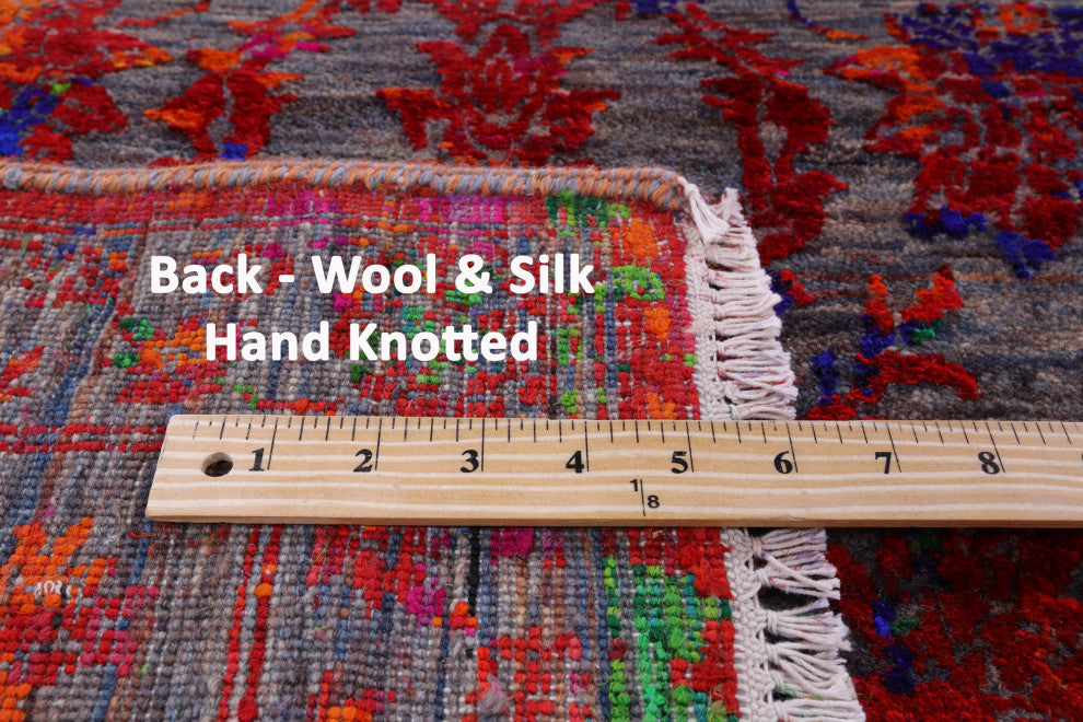 Hand Knotted Wool & Silk Persian Rug 8' 0" X 10' 3" - Q13496