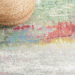 Safavieh Barbados Collection Indoor-Outdoor, BAR545 Rug, Green/Blue/Purple, 6'6" Square