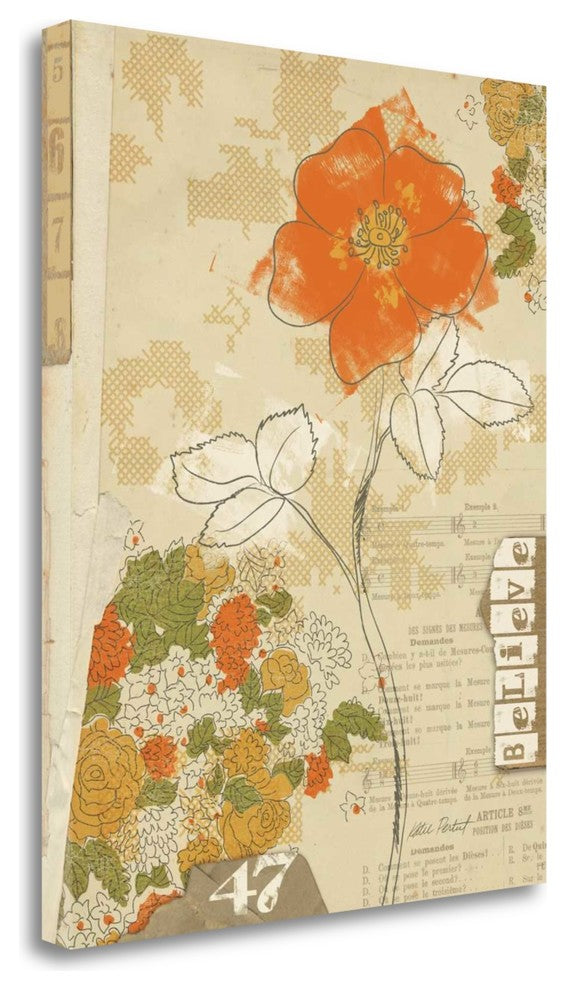 "Collaged Botanicals I" By Katie Pertiet, Giclee Print on Gallery Wrap Canvas