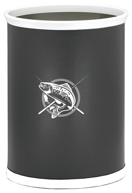 Kasualware 14" Oval Wastebasket 13 Qt. Fishin'