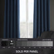 Faux Linen Darkening Curtain Single Panel, Denim, 50"x120"