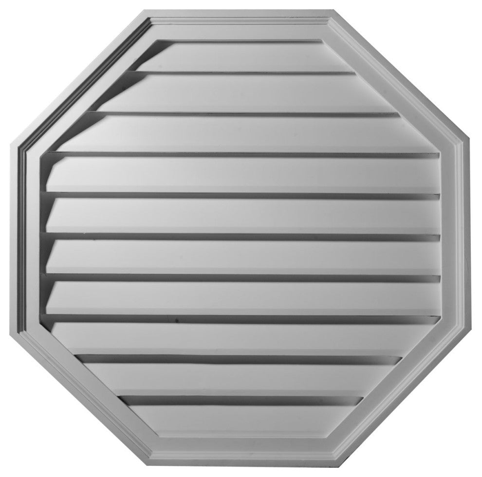30"W x 30"H x 2 1/8"P Octagon Gable Vent Louver, Functional