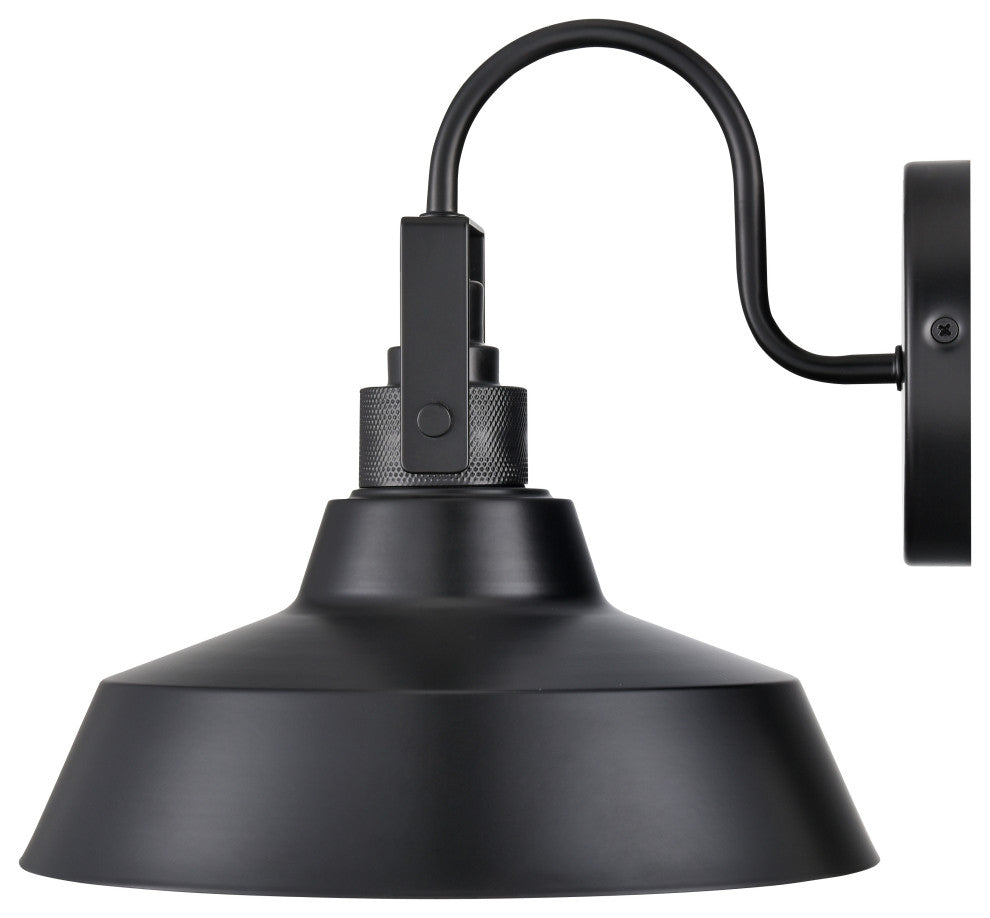 1 Light 10 in. Powder Coated Black Outdoor