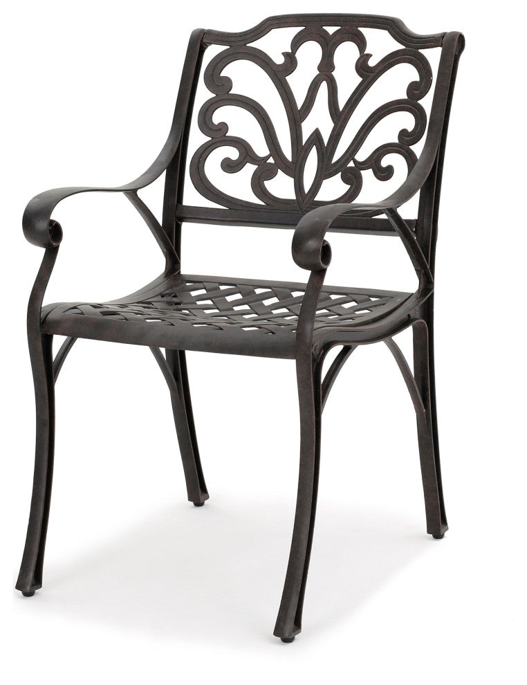 GDF Studio 7-Piece Fonzo Outdoor Bronze Cast Aluminum Rectangular Dining Set