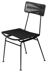 Hapi Indoor/Outdoor Handmade Dining Chair, Black on Black
