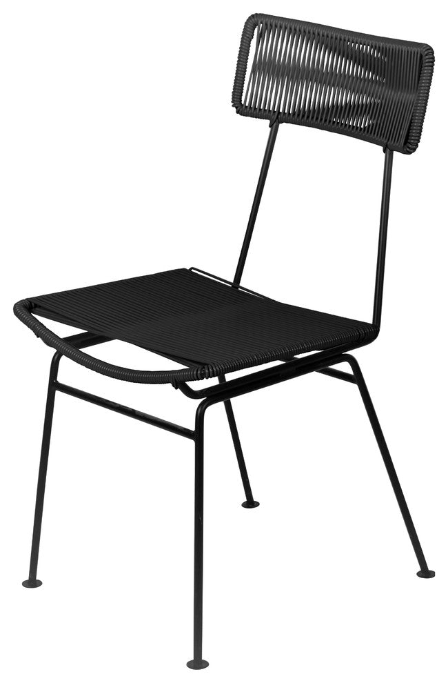 Hapi Indoor/Outdoor Handmade Dining Chair, Black on Black