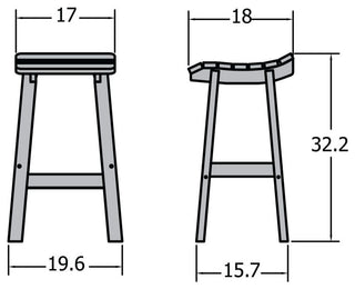 Summit Square Bar Height Stool, Whitewash