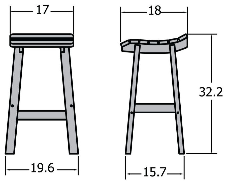 Summit Square Bar Height Stool, Whitewash