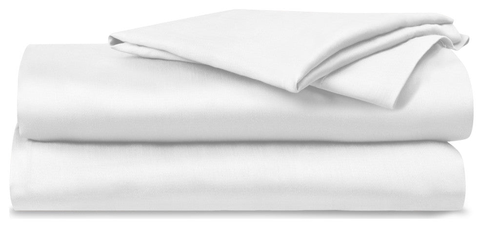 Delara 100% Eucalyptus Lyocell Tencel Sheet Set, White, King, 108"x105"