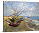 Fishing Boats on the Beach at Saintes-Maries-de-la-Mer Wrapped Canvas Art P