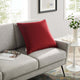 Accent Throw Pillow, Velvet, Red, Modern, Living Lounge Hotel Lobby Hospitality