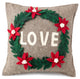 Love Wreath Cushion Cover, Hand Felted Wool
