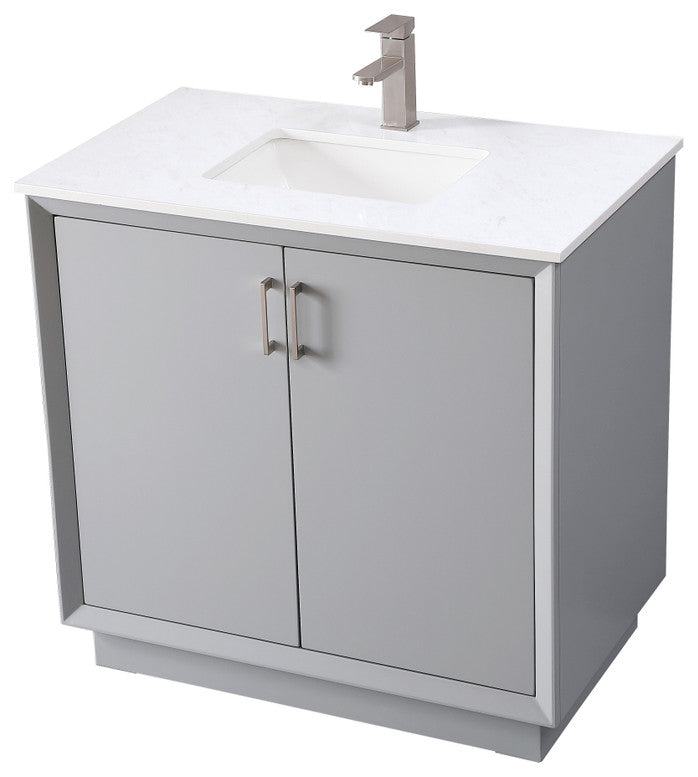 36" SIngle Bathroom Vanity, Grey
