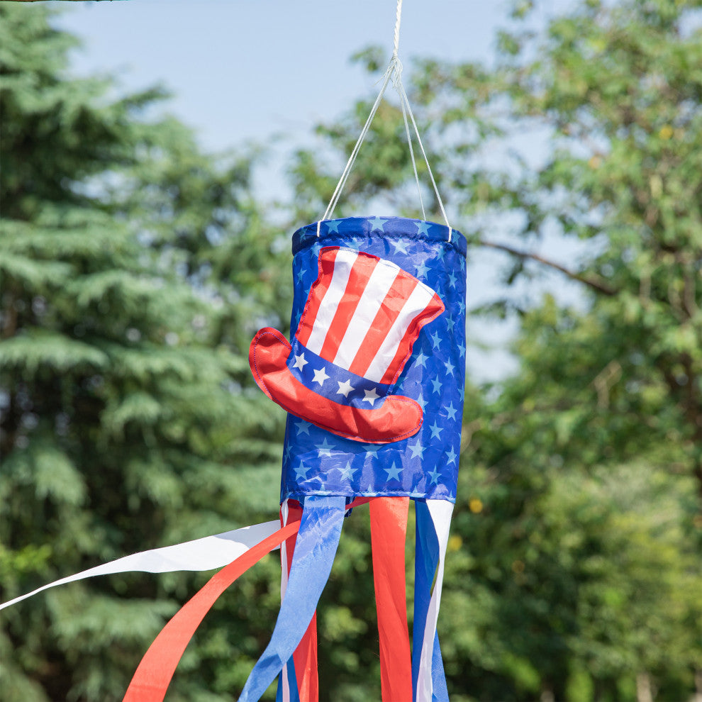 44"H Patriotic Hat/Firecracker Windsocks, 2-Piece Set