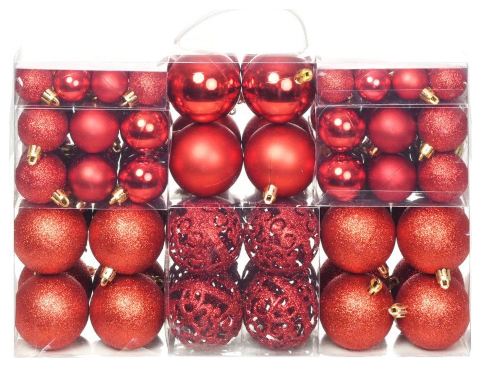Vidaxl 100 Piece Christmas Ball Set 2.4" Red